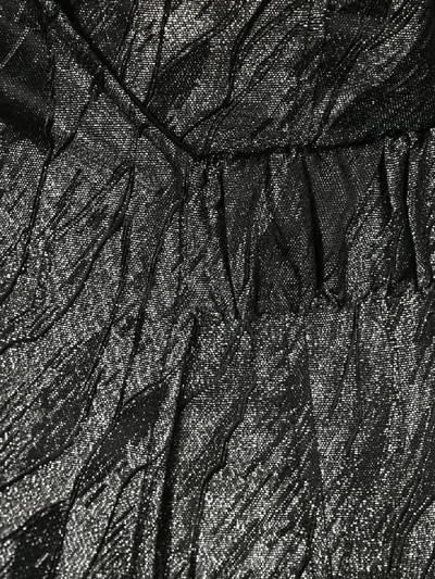 Shop Ganni Jacquard Wrap Dress In Black
