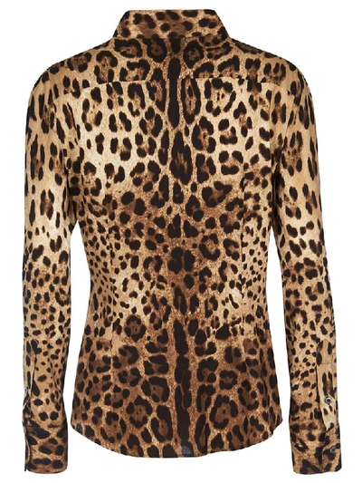 Shop Dolce & Gabbana Leopard Print Shirt In Beige/black