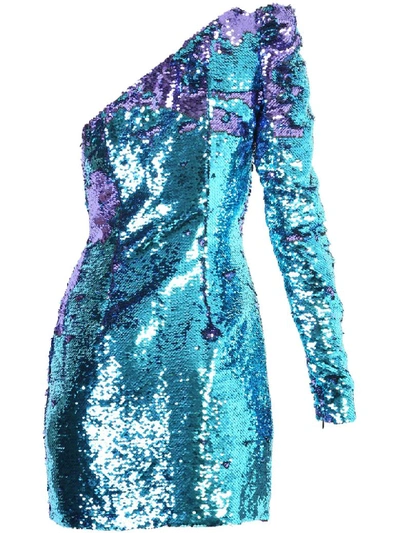 Shop Amen Sequined Dress In Blue