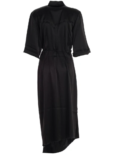 Shop Nanushka Dress 3/4s Satin In Black