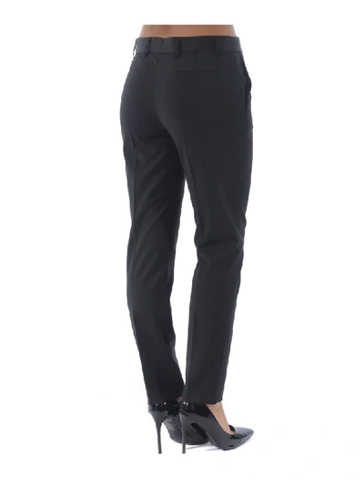 Shop Manuel Ritz Pantaloni A Sigaretta  In Fresco Lana Stretch In Nero