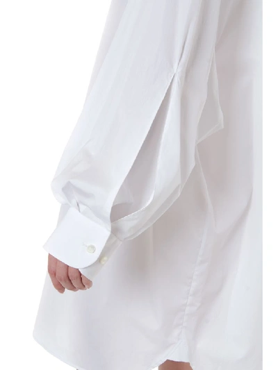 Shop Maison Margiela White Cotton Oversized Longline Shirt