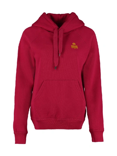 Shop Isabel Marant Étoile Malibu Cotton Hoodie In Fuchsia