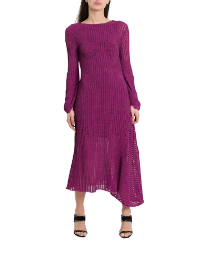 Shop Chloé Knitten Dress With Sheer Effect In Viola