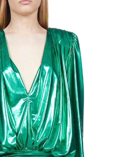 Shop Attico Dress In Verde Smeraldo