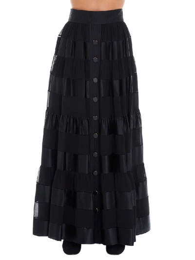 Shop Zimmermann Sabotage Ribbon Stripe Skirt In Black