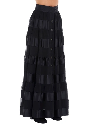 Shop Zimmermann Sabotage Ribbon Stripe Skirt In Black