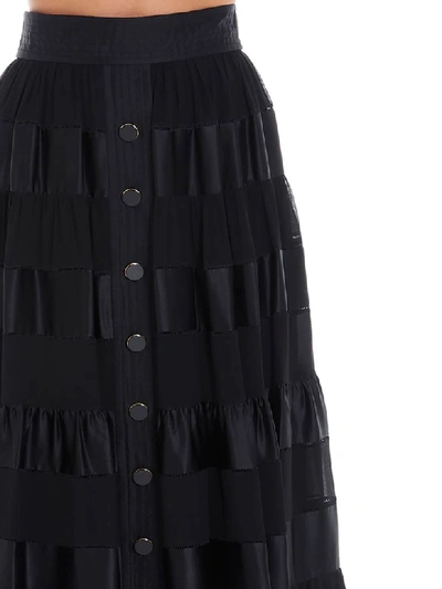 Shop Zimmermann Sabotage Ribbon Stripe Skirt In Black