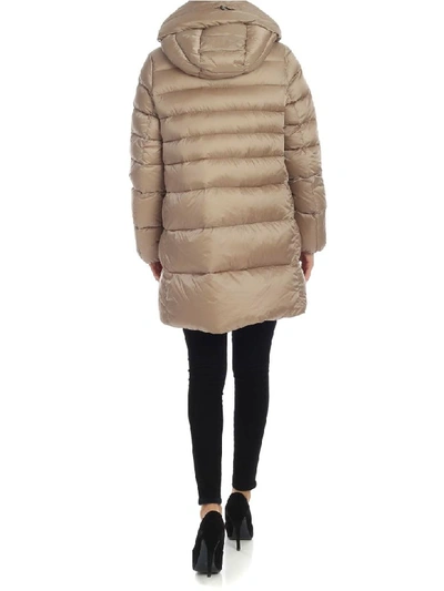 Shop Add Puffy Neck Hooded Ped Jacket In Beige