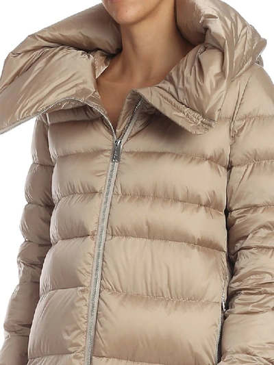 Shop Add Puffy Neck Hooded Ped Jacket In Beige