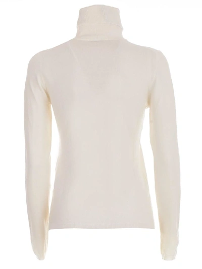 Shop P.a.r.o.s.h Sweater L/s Turtle Neck Elastic In Panna
