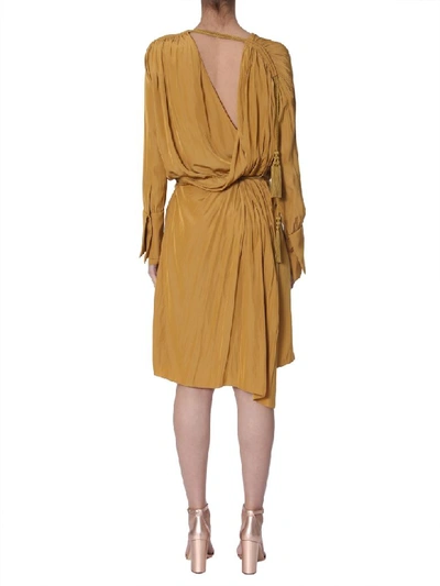 Shop Lanvin Midi Dress In Oro