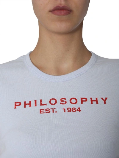 Shop Philosophy Di Lorenzo Serafini T-shirt With Logo Print In Azzurro