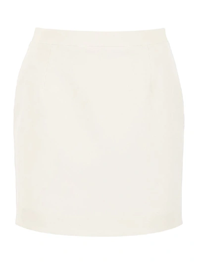 Shop Alessandra Rich Wool Skirt In White (white)