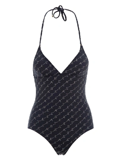 Shop Stella Mccartney Monogram Swimsuit In Black