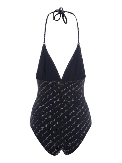 Shop Stella Mccartney Monogram Swimsuit In Black