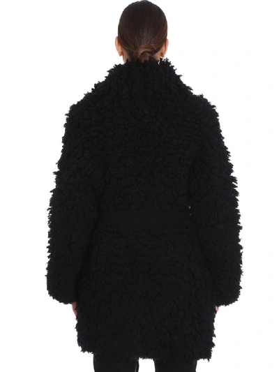 Shop Alanui Coat In Black Wool