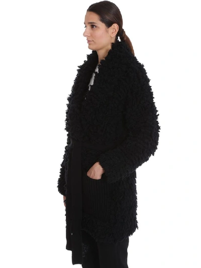 Shop Alanui Coat In Black Wool