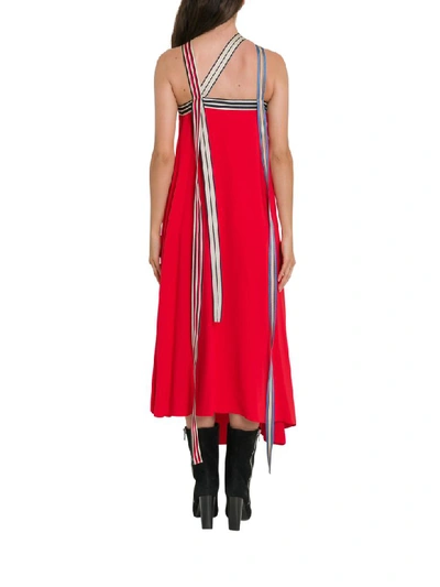 Shop Monse Grosgrain Tie Midi Dress In Rosso