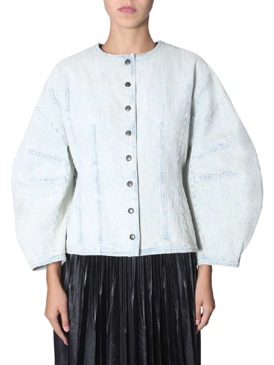 Shop Givenchy Round Neck Jacket In Blu