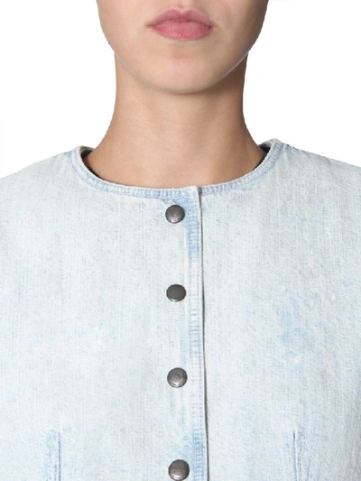 Shop Givenchy Round Neck Jacket In Blu