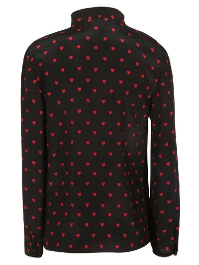 Shop Red Valentino Heart Print Blouse In Black