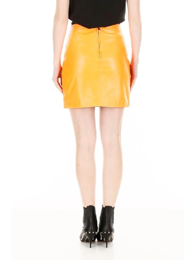 Shop Manokhi Buckled Dita Skirt In Neon Orange (orange)