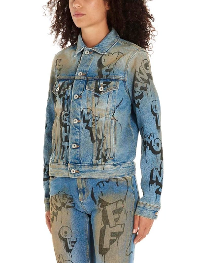 Shop Off-white Graffiti Jacket In Multicolor