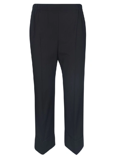 Shop N°21 Elastic Straight Trousers In Black