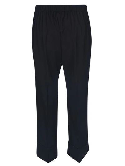 Shop N°21 Elastic Straight Trousers In Black