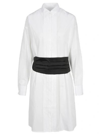 Shop Mm6 Maison Margiela Mm6 Belted Chemisier Dress In White