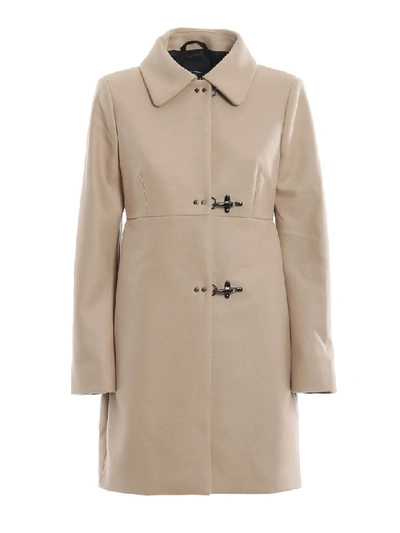 Shop Fay Wool And Cashmere Hooded Coat In Beige
