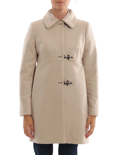 Shop Fay Wool And Cashmere Hooded Coat In Beige