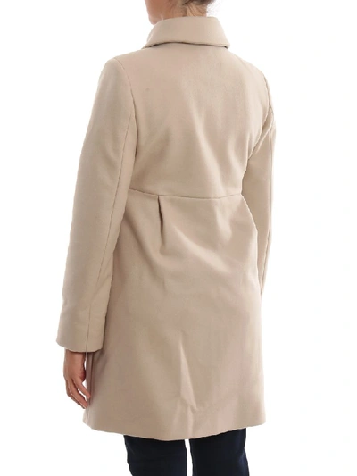 Shop Fay Wool And Cashmere Hooded Coat In Beige