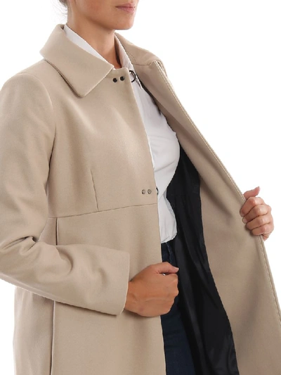 Shop Fay Wool And Cashmere Hooded Coat In Beige