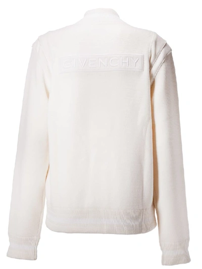 Shop Givenchy Buttoned Bomber In Off White/ivory