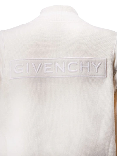 Shop Givenchy Buttoned Bomber In Off White/ivory