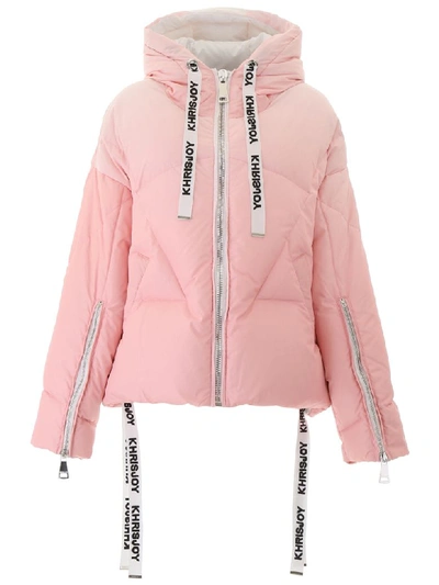 Shop Khrisjoy Ombre Khris Puffer Jacket In Light Pink Degrade (pink)