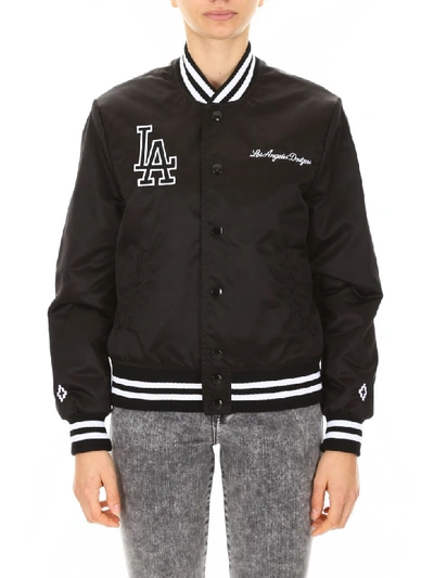 Shop Marcelo Burlon County Of Milan La Dodgers Bomber Jacket In Black Light (black)