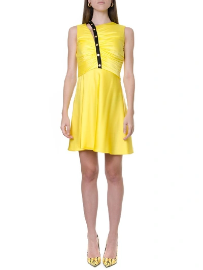 Shop Versace Yellow Ruffled Dress