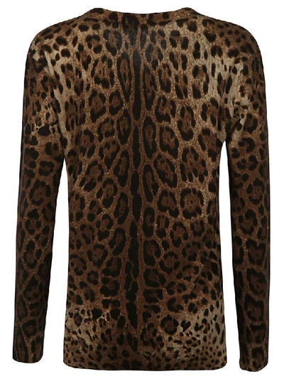 Shop Dolce & Gabbana Leopard Sweatshirt In Brown