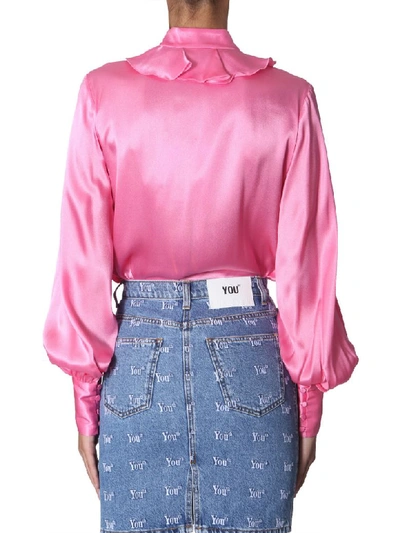 Shop Msgm Shirt With Ruches In Rosa