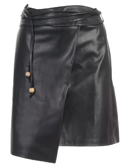 Shop Nanushka Sekoya Skirt A Line Faux Leather In Black