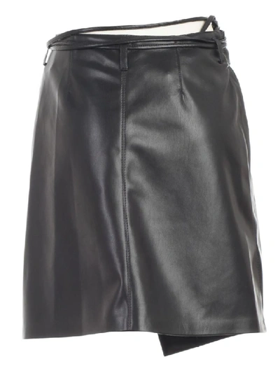 Shop Nanushka Sekoya Skirt A Line Faux Leather In Black