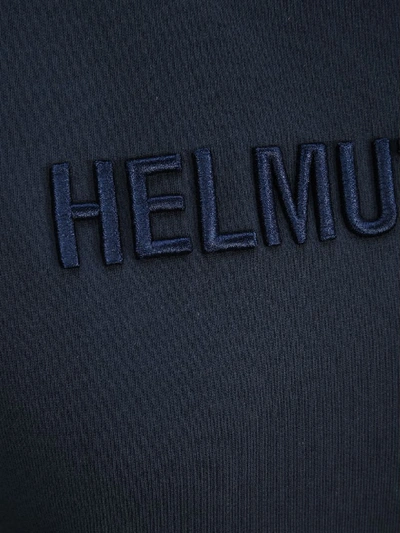 Shop Helmut Lang Monogram Slim Hoodie In Navy