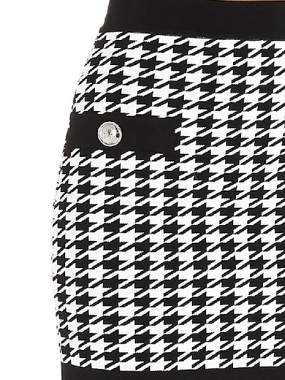 Shop Balmain Skirt In Black & White