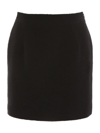 Shop Alessandra Rich Tweed Mini Skirt In Black (black)