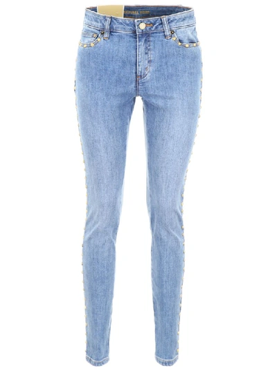 Shop Michael Michael Kors Studded Jeans In Antique Wash (light Blue)