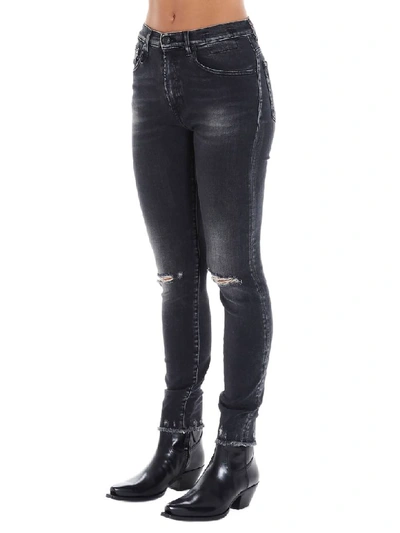 Shop R13 High Rise Skinny Jeans In Black
