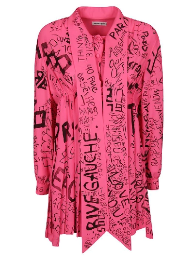 Balenciaga Graffiti Print Short Dress In Pink | ModeSens